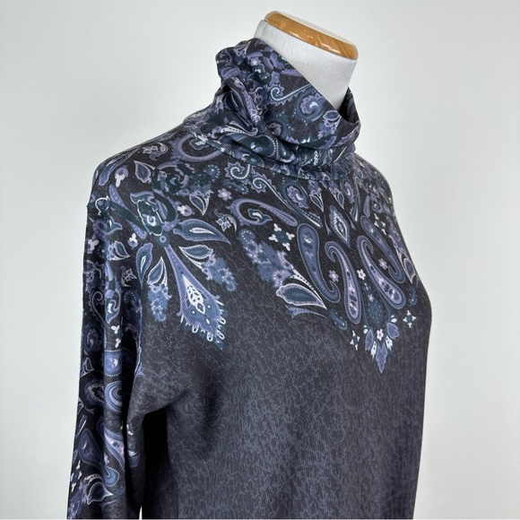 Soft Surroundings Blue Printed Turtleneck Medium - Picture 5 of 15